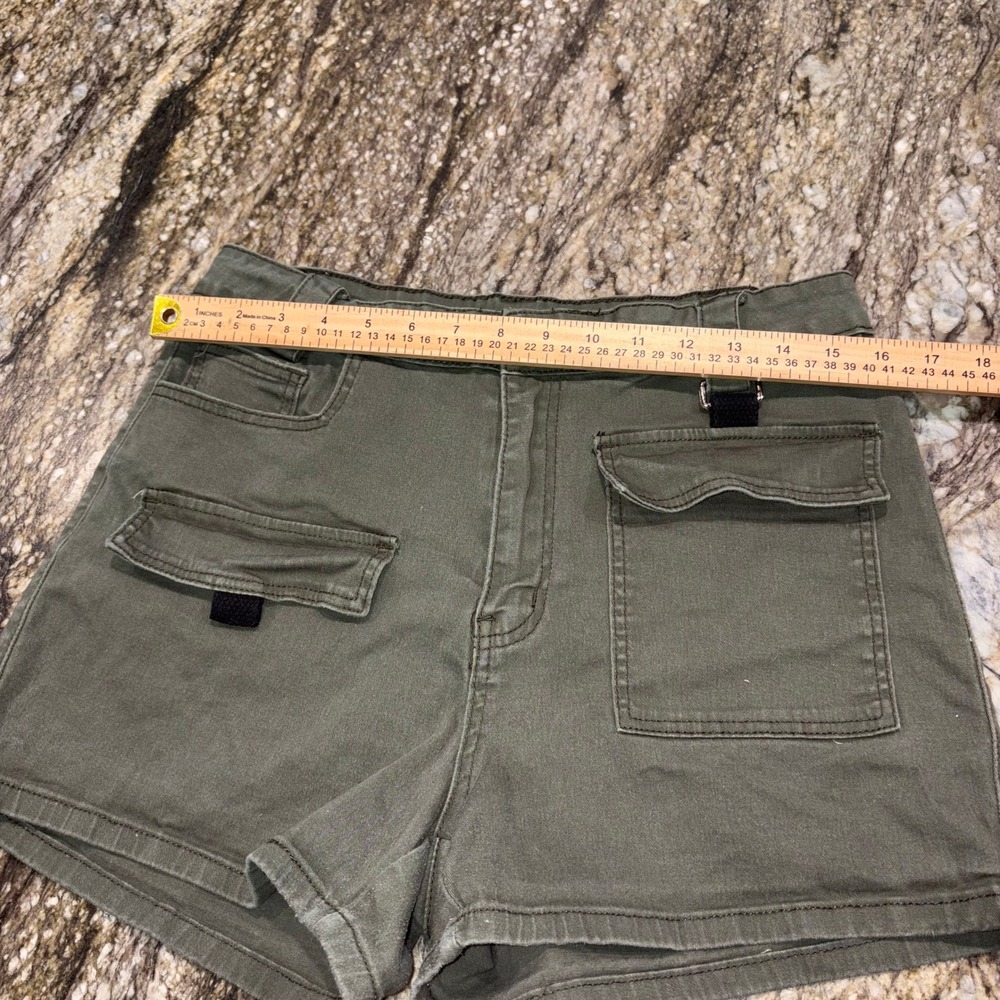 Cargo Utility High Waisted Shorts Women XL Olive Green Fashion Nova RSS20115 - Picture 3 of 8